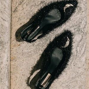 Liz Damrich x Antonio Melani Moon Black Tinsel Pumps